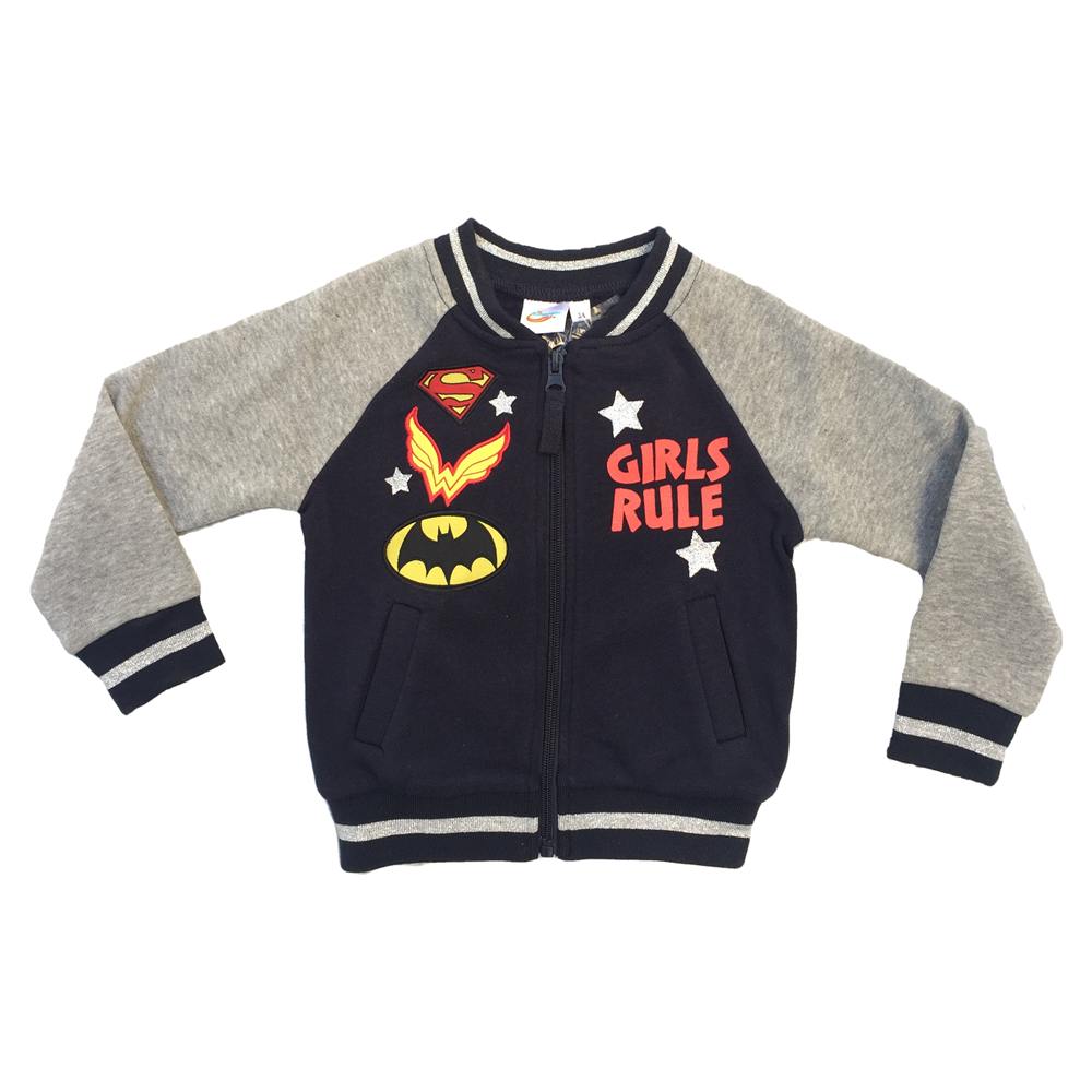 FELPA CON ZIP SUPERMAN SUPER GIRL SUN CITY TAGLIE 3/8 ANNI - RH1393BLU