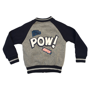 FELPA CON ZIP SUPERMAN SUPER GIRL SUN CITY TAGLIE 3/8 ANNI - RH1393GRIGIO