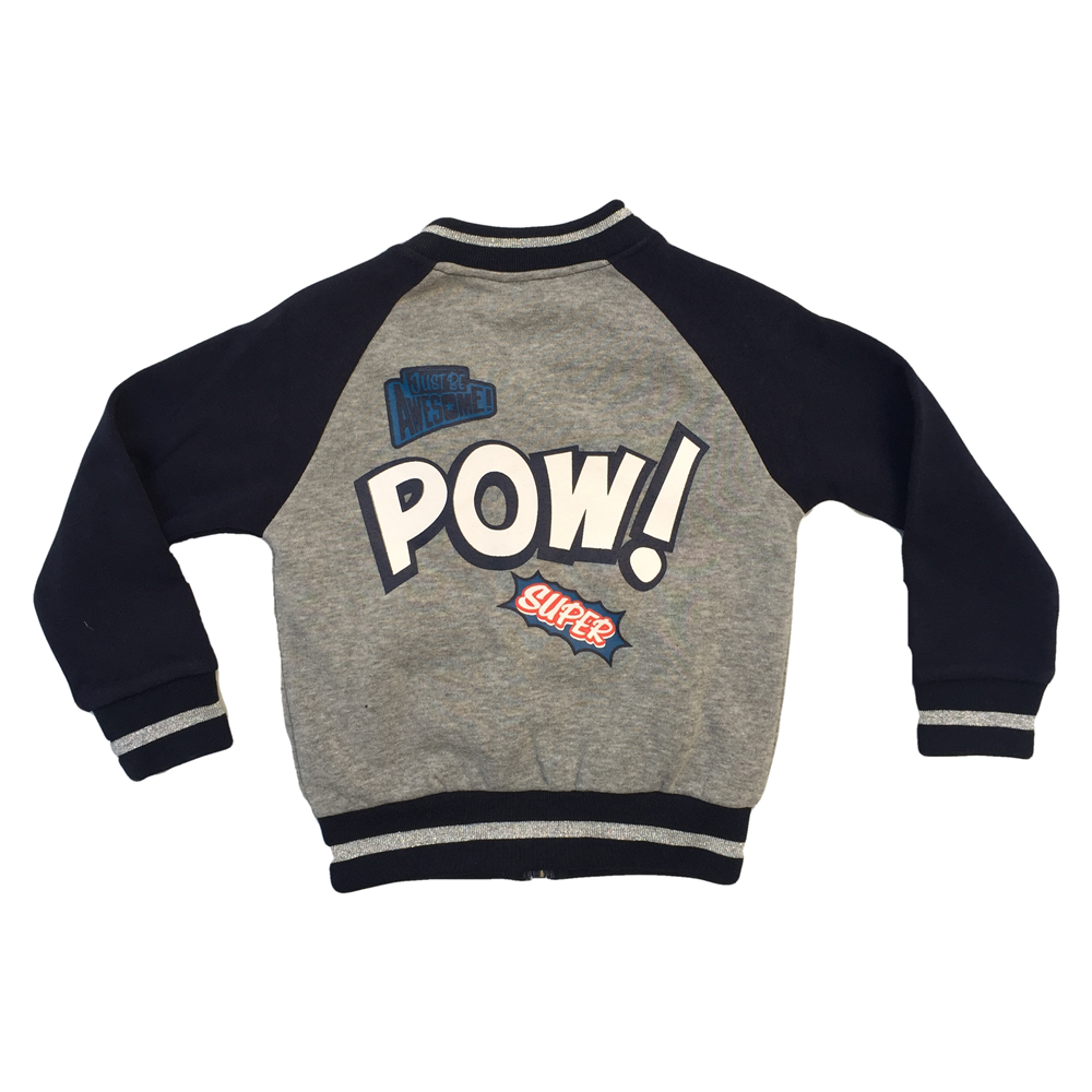 FELPA CON ZIP SUPERMAN SUPER GIRL SUN CITY TAGLIE 3/8 ANNI - RH1393GRIGIO