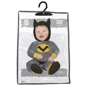COSTUME EROE NOTTURNO TUTA CON CAPPUCCIO TRAVESTIMENTO CARNEVALE COSPLAY BATMAN - 8206