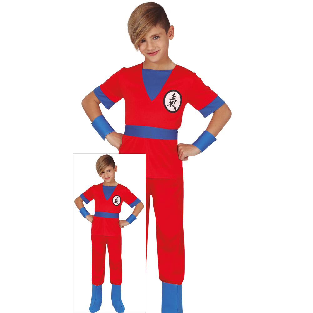 COSTUME GUERRIERO ARTI MARZIALI TRAVESTIMENTO CARNEVALE COSPLAY GOKU FESTE IN MASCHERA - 8276