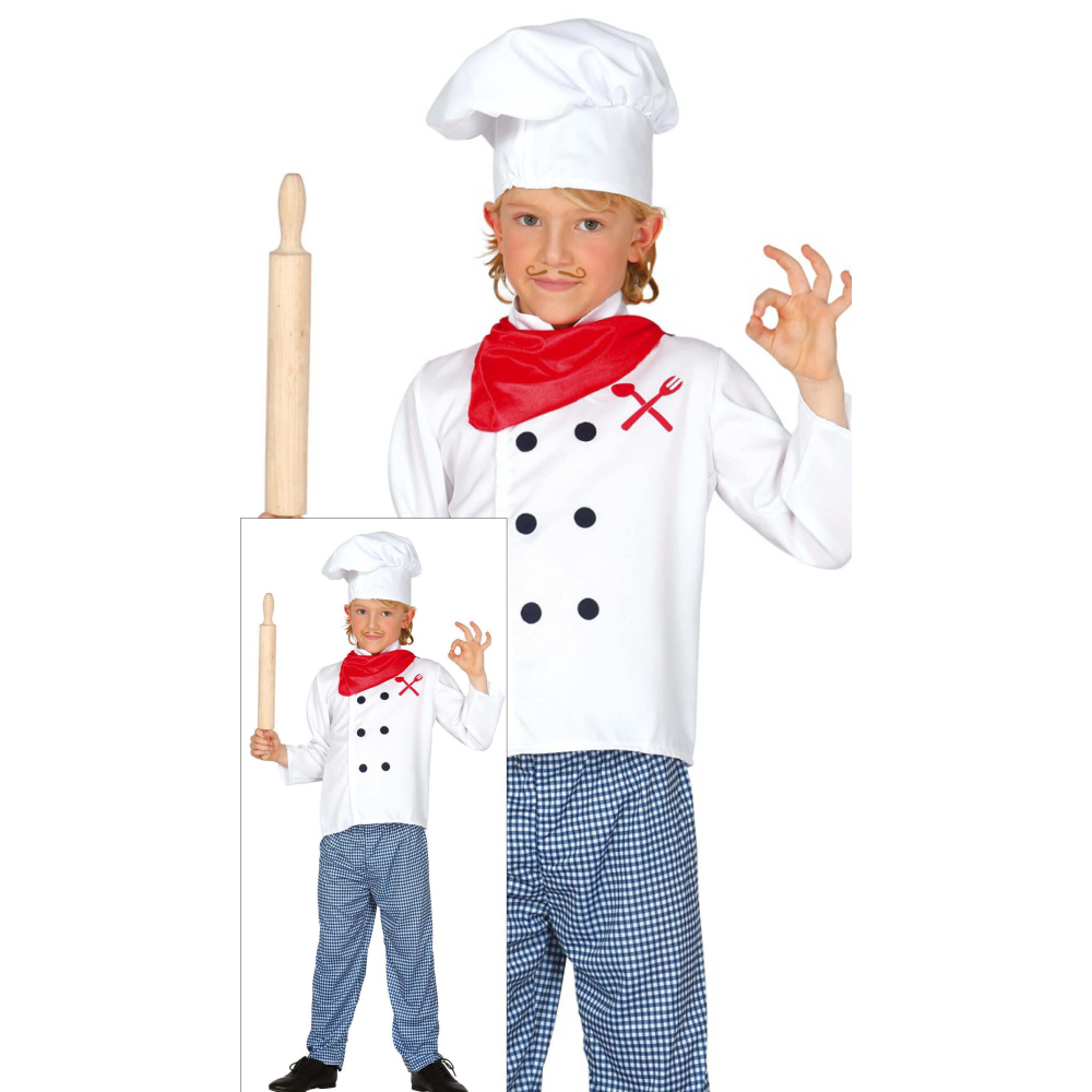 COSTUME CHEF TRAVESTIMENTO CUOCO UNISEX CARNEVALE COSPLAY FESTE IN MASCHERA - 8336