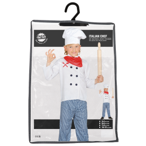 COSTUME CHEF TRAVESTIMENTO CUOCO UNISEX CARNEVALE COSPLAY FESTE IN MASCHERA - 8336