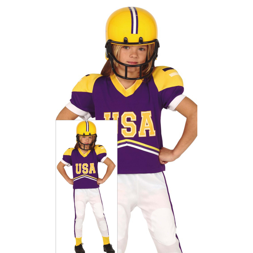 COSTUME GIOCATORE DI RUGBY TRAVESTIMENTO FOOTBALL AMERICANO CARNEVALE COSPLAY FESTE IN MASCHERA - 8357