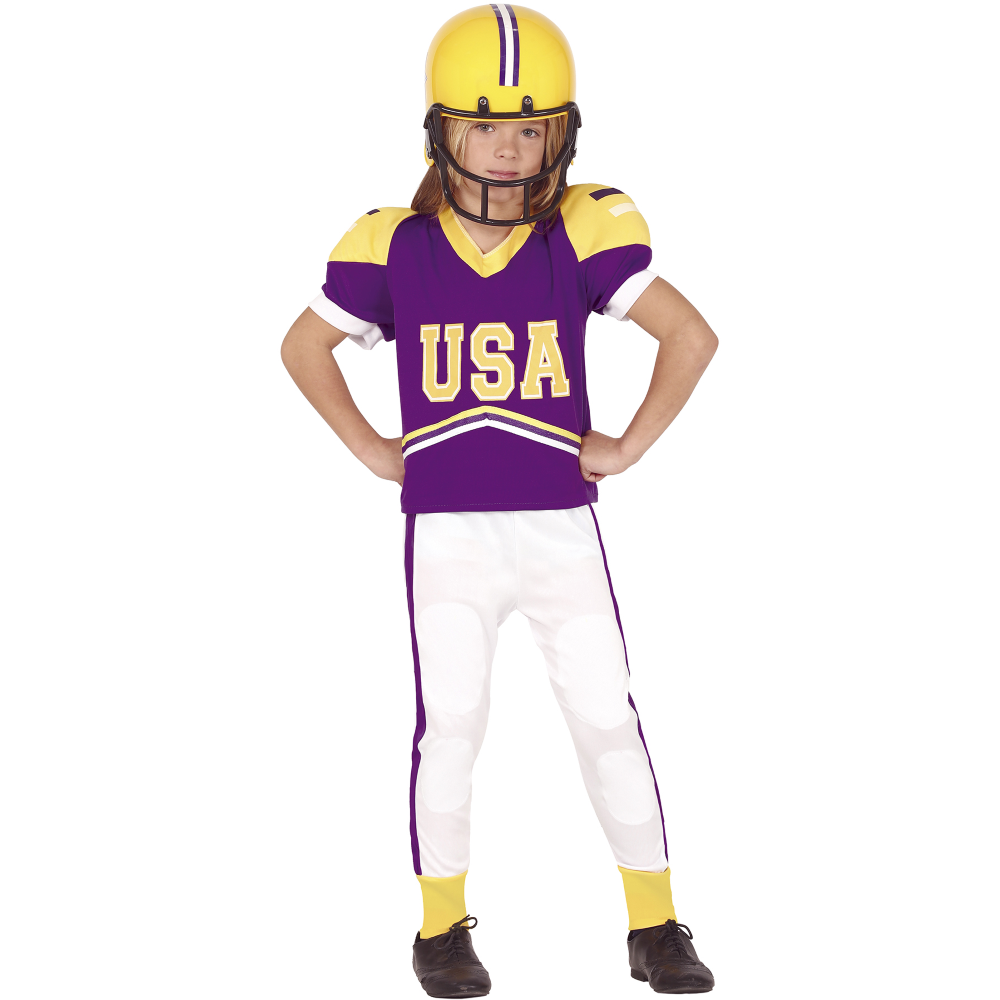 COSTUME GIOCATORE DI RUGBY TRAVESTIMENTO FOOTBALL AMERICANO CARNEVALE COSPLAY FESTE IN MASCHERA - 8357