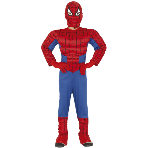 COSTUME SUPEREROE MUSCOLOSO TRAVESTIMENTO CARNEVALE COSPLAY SPIDERMAN FESTE IN MASCHERA - 8358