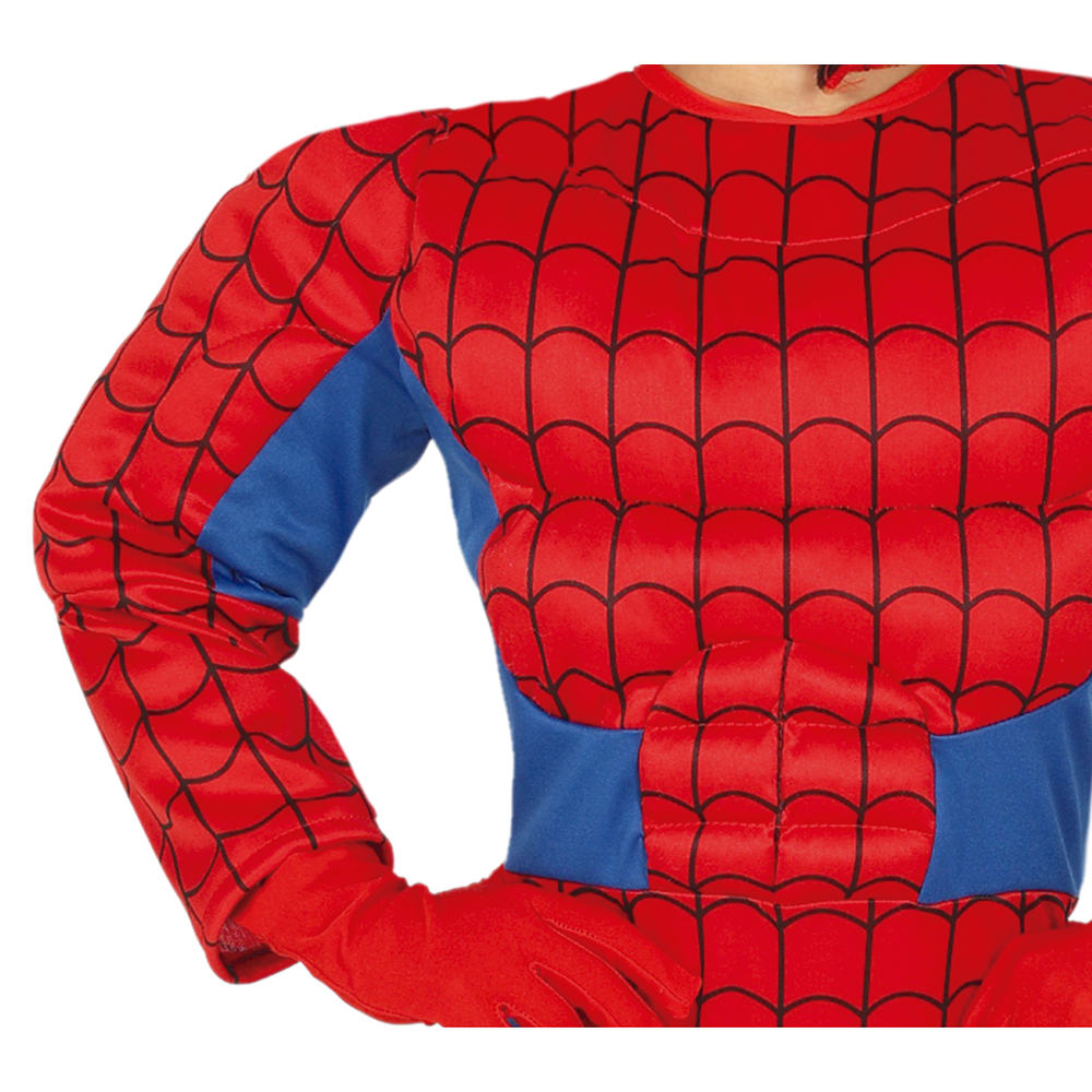 COSTUME SUPEREROE MUSCOLOSO TRAVESTIMENTO CARNEVALE COSPLAY SPIDERMAN FESTE IN MASCHERA - 8358