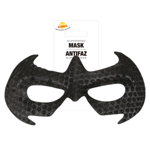 MASCHERINA NERA SUPEREROE DONNA ACCESSORIO TRAVESTIMENTO CARNEVALE FESTE A TEMA - 12935