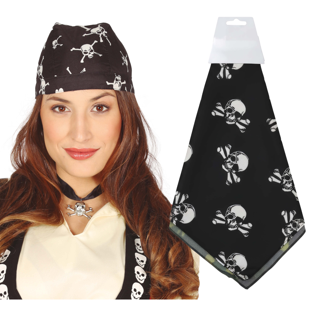 BANDANA PIRATA FOULARD DONNA ACCESSORIO TRAVESTIMENTO CARNEVALE COSPLAY FESTE A TEMA - 13915