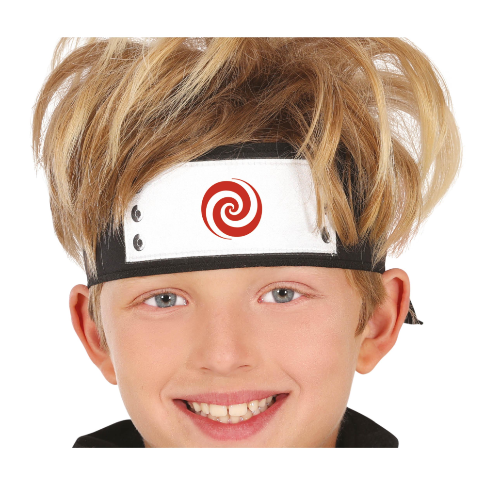 FASCIA NINJA PER BAMBINI COPRICAPO GUERRIERO ACCESSORIO TRAVESTIMENTO COSPLAY CARNEVALE - 17179