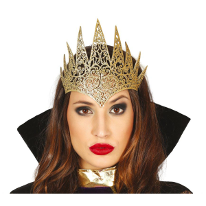 TIARA REGINA ORO ACCESSORIO TRAVESTIMENTO CARNEVALE FESTA IN MASCHERA COSPLAY - 17411