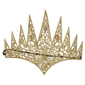 TIARA REGINA ORO ACCESSORIO TRAVESTIMENTO CARNEVALE FESTA IN MASCHERA COSPLAY - 17411