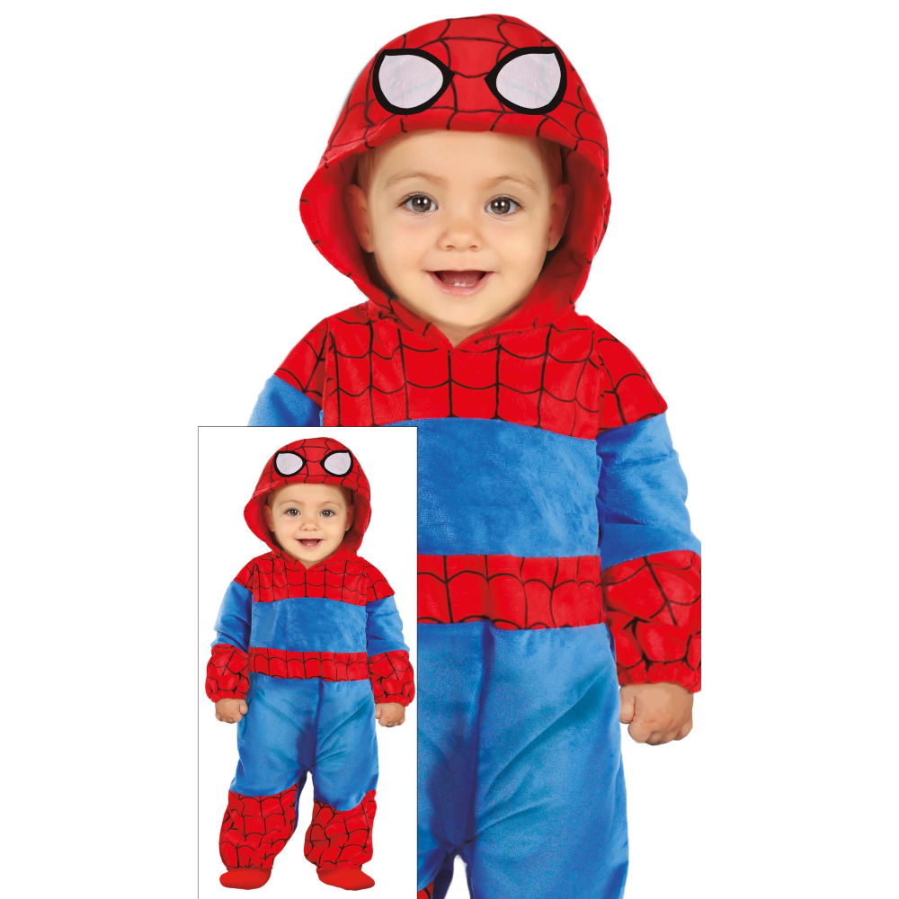 COSTUME BABY EROE TUTA CON CAPPUCCIO TRAVESTIMENTO CARNEVALE FESTE IN MASCHERA COSPLAY SPIDERMAN - 7607