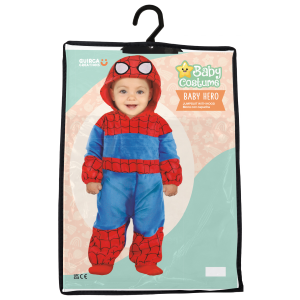 COSTUME BABY EROE TUTA CON CAPPUCCIO TRAVESTIMENTO CARNEVALE FESTE IN MASCHERA COSPLAY SPIDERMAN - 7607