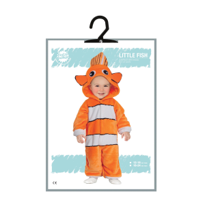 COSTUME PESCE PAGLIACCIO TUTA CON CAPPUCCIO TRAVESTIMENTO CARNEVALE FESTE IN MASCHERA COSPLAY NEMO - 7609