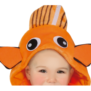 COSTUME PESCE PAGLIACCIO TUTA CON CAPPUCCIO TRAVESTIMENTO CARNEVALE FESTE IN MASCHERA COSPLAY NEMO - 7609