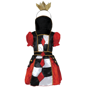 COSTUME REGINA DI CUORI BABY ABITO E CERCHIETTO TRAVESTIMENTO CARNEVALE FESTE IN MASCHERA - 7616