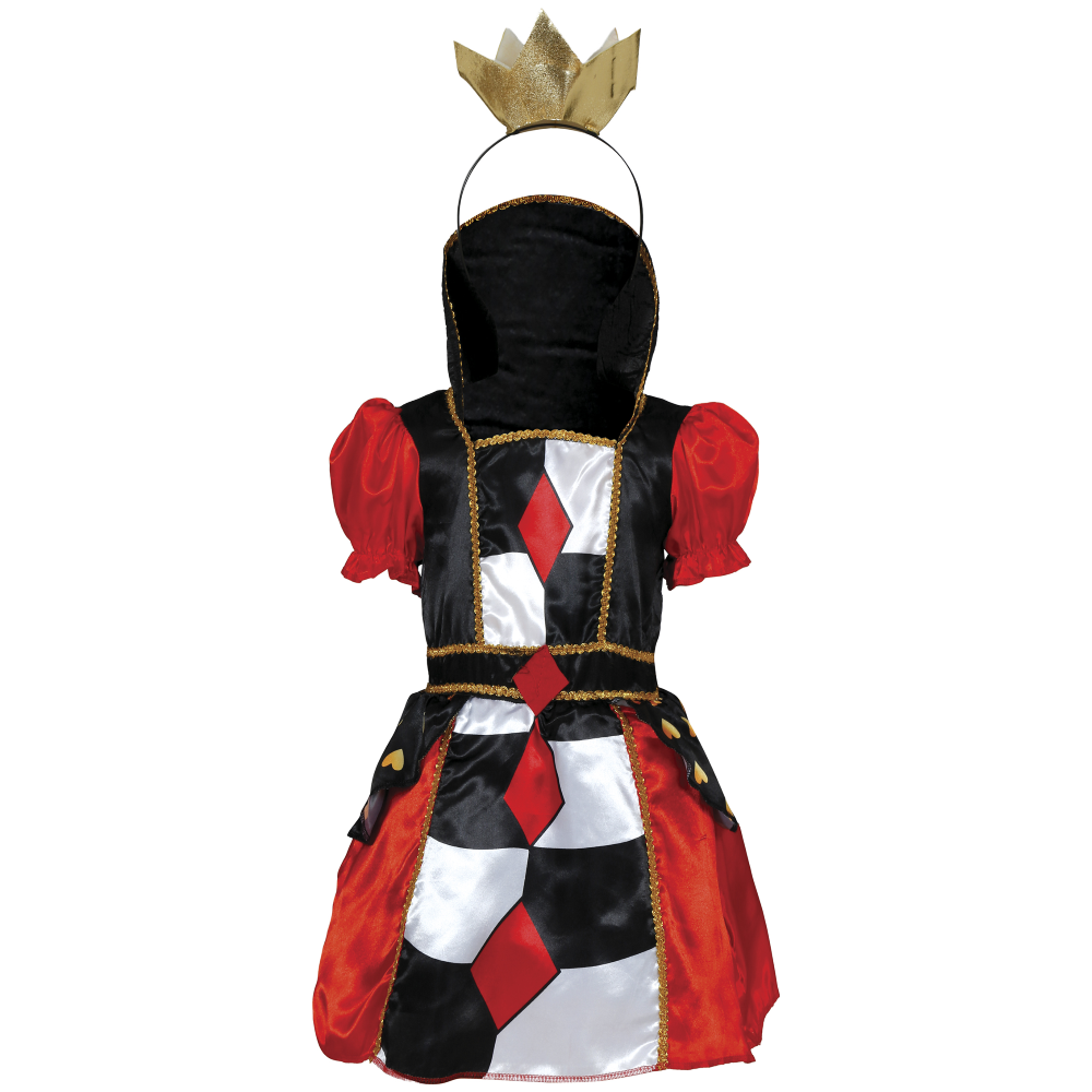 COSTUME REGINA DI CUORI BABY ABITO E CERCHIETTO TRAVESTIMENTO CARNEVALE FESTE IN MASCHERA - 7616