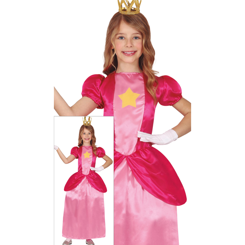 COSTUME PRINCIPESSA STELLARE ABITO TRAVESTIMENTO CARNEVALE COSPLAY PEACH FESTE IN MASCHERA - 7847