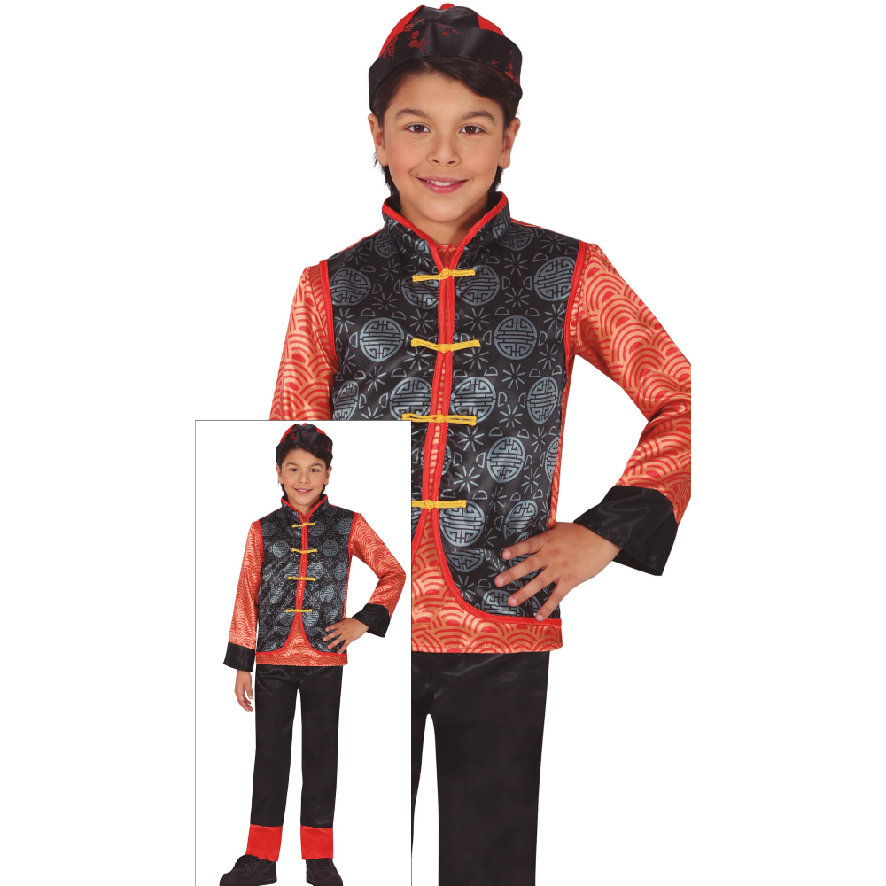 COSTUME TRADIZIONALE CINESE TRAVESTIMENTO ORIENTALE CARNEVALE COSPLAY FESTE IN MASCHERA - 7850