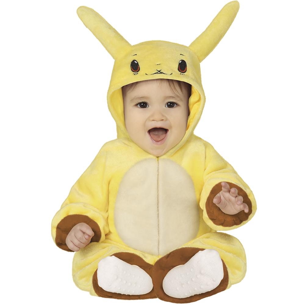 COSTUME CINCILLÀ ELETTRICO TUTA CON CAPPUCCIO TRAVESTIMENTO CARNEVALE FESTE IN MASCHERA COSPLAY PIKACHU - 8783