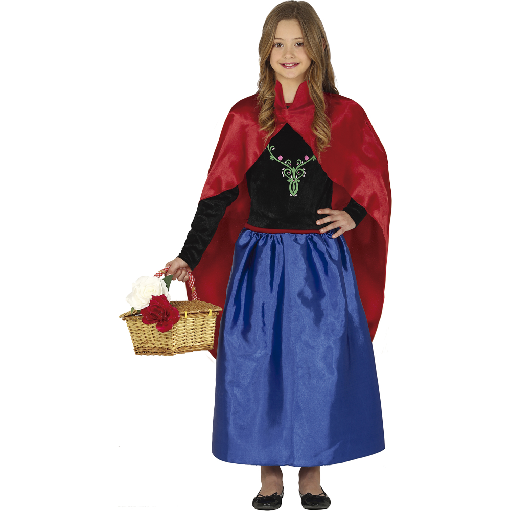 COSTUME PRINCIPESSA ABITO E MANTELLO TRAVESTIMENTO CARNEVALE FESTE IN MASCHERA COSPLAY ANNA FROZEN - 8366