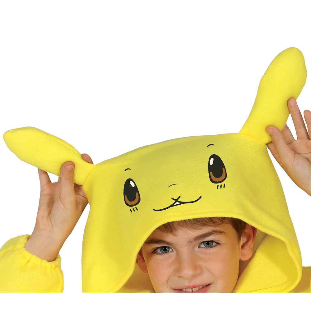 COSTUME CINCILLÀ ELETTRICO TUTA CON CAPPUCCIO TRAVESTIMENTO CARNEVALE FESTE IN MASCHERA COSPLAY PIKACHU - 8600