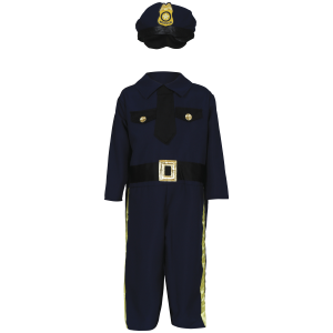 COSTUME POLIZIOTTO BABY TUTA E CAPPELLO TRAVESTIMENTO CARNEVALE FESTE IN MASCHERA COSPLAY - 8761