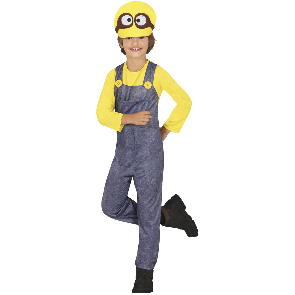 COSTUME AIUTANTE GIALLO TRAVESTIMENTO CARNEVALE FESTE IN MASCHERA COSPLAY MINIONS - 8762