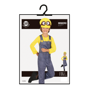 COSTUME AIUTANTE GIALLO TRAVESTIMENTO CARNEVALE FESTE IN MASCHERA COSPLAY MINIONS - 8762