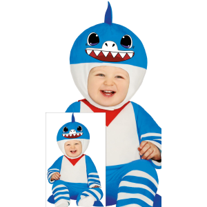 COSTUME PICCOLO SQUALO TRAVESTIMENTO CARNEVALE FESTE IN MASCHERA COSPLAY BABY SHARK - 8781