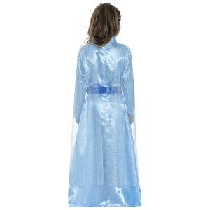 COSTUME PRINCIPESSA DEL GHIACCIO ABITO E MANTELLO TRAVESTIMENTO CARNEVALE FESTE IN MASCHERA COSPLAY ELSA FROZEN - 8785