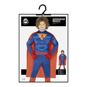 COSTUME SUPEREROE MUSCOLOSO TRAVESTIMENTO CARNEVALE FESTE IN MASCHERA COSPLAY SUPERMAN - 8848
