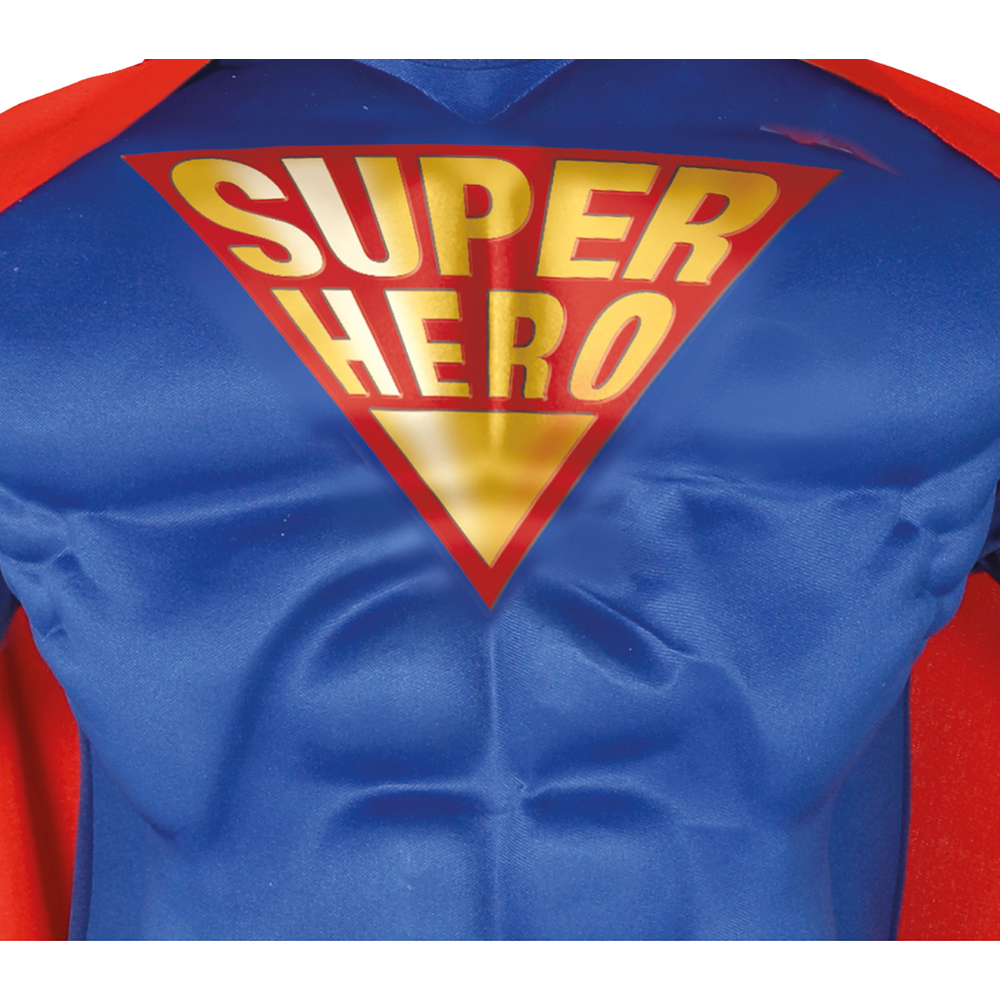 COSTUME SUPEREROE MUSCOLOSO TRAVESTIMENTO CARNEVALE FESTE IN MASCHERA COSPLAY SUPERMAN - 8848