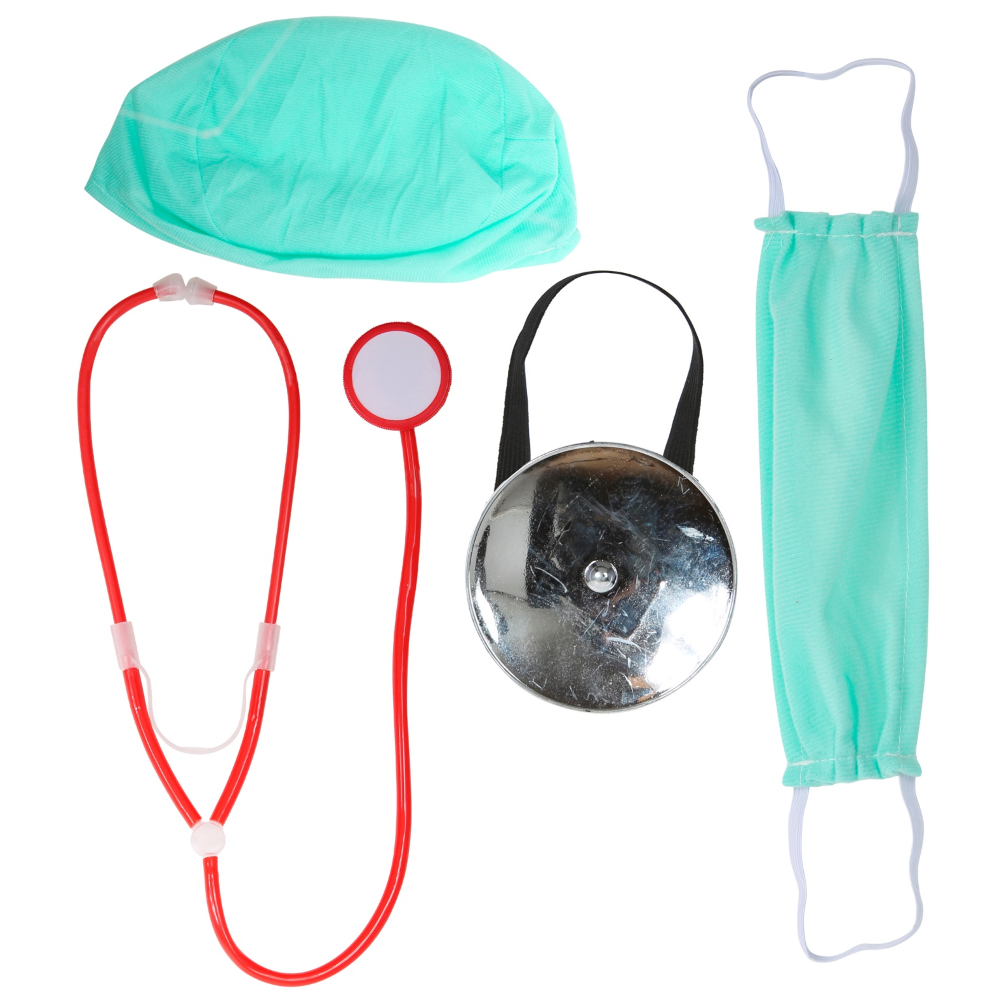 SET TRAVESTIMENTO DOTTORE 4 PEZZI ACCESSORI COSTUME CARNEVALE COSPLAY FESTE A TEMA - 00318