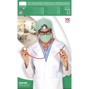 SET TRAVESTIMENTO DOTTORE 4 PEZZI ACCESSORI COSTUME CARNEVALE COSPLAY FESTE A TEMA - 00318