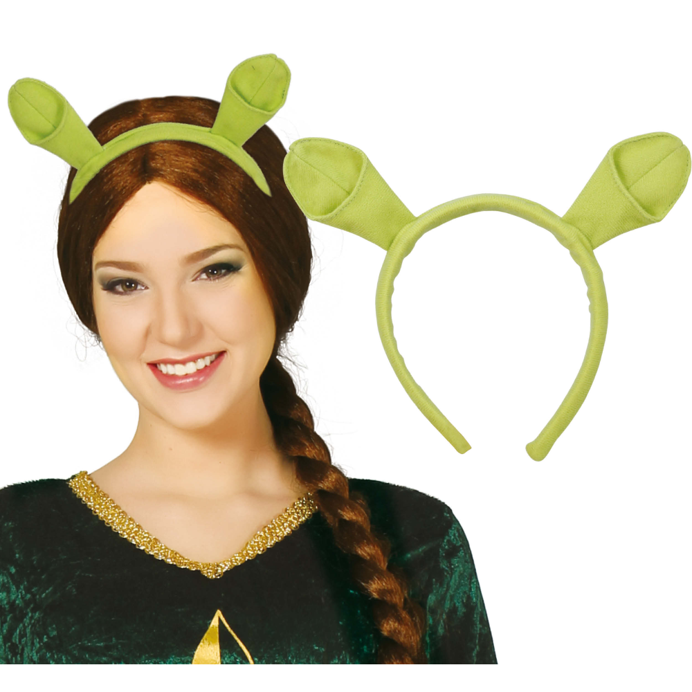 CERCHIETTO ORECCHIE MOSTRO VERDE ACCESSORIO TRAVESTIMENTO CARNEVALE COSPLAY FIONA - 23095