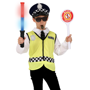 SET TRAVESTIMENTO POLIZIA DEL TRAFFICO 5 PZ ACCESSORI TRAVESTIMENTO CARNEVALE FESTE A TEMA - 27296
