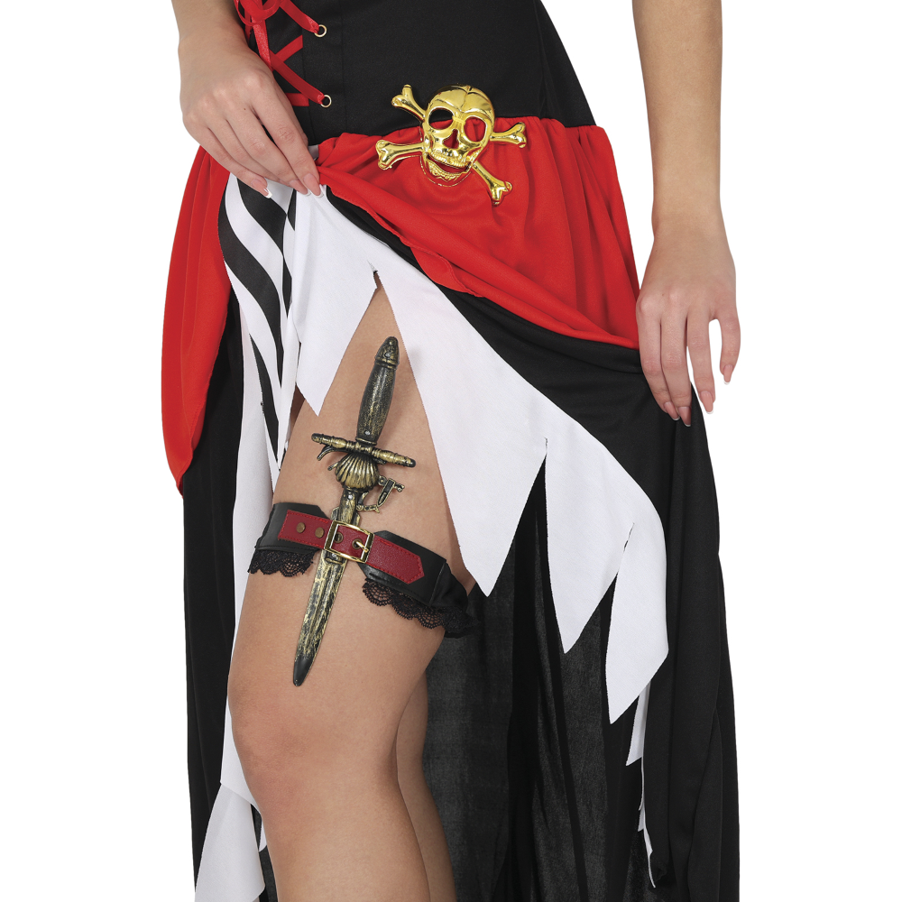 GIARRETTIERA CON PUGNALE ACCESSORIO TRAVESTIMENTO CARNEVALE COSPLAY FESTE A TEMA - 27333