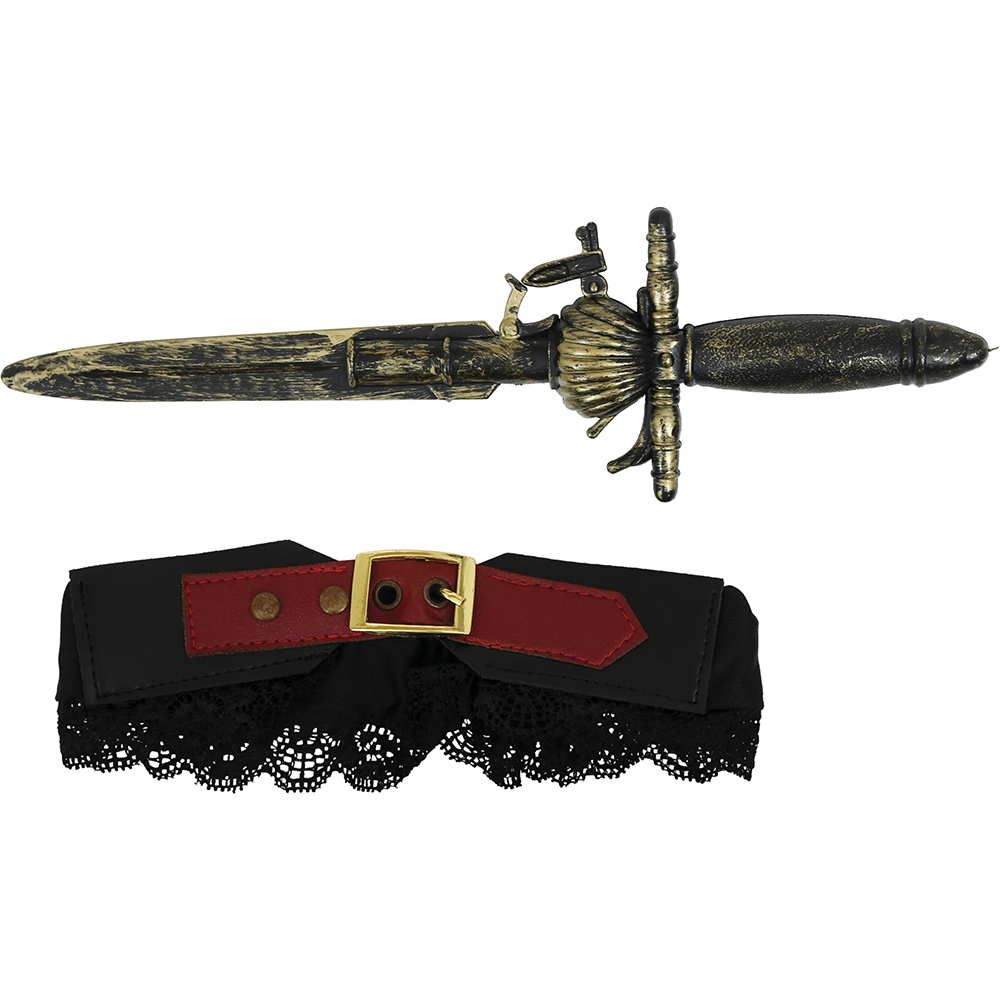 GIARRETTIERA CON PUGNALE ACCESSORIO TRAVESTIMENTO CARNEVALE COSPLAY FESTE A TEMA - 27333