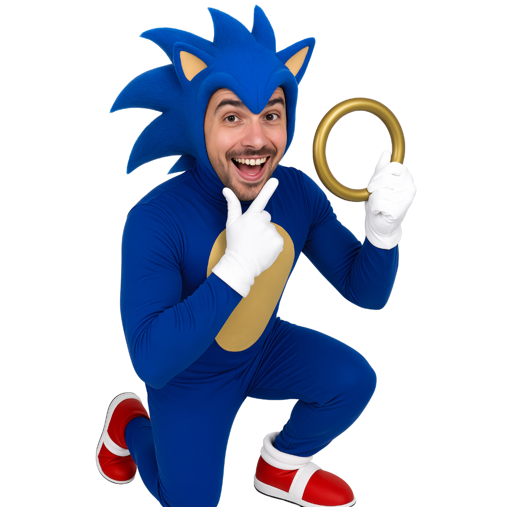 SET 3 ANELLI DORATI ACCESSORIO TRAVESTIMENTO CARNEVALE COSPLAY SONIC FESTE A TEMA - 27432