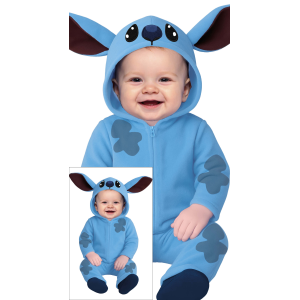 COSTUME ALIENO BLU TUTA CON CAPPUCCIO TRAVESTIMENTO CARNEVALE COSPLAY STITCH FESTE IN MASCHERA - 7620