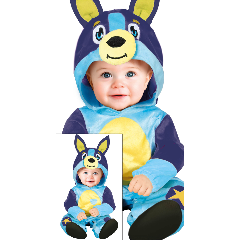 COSTUME CAGNOLINO TUTA CON CAPPUCCIO TRAVESTIMENTO CARNEVALE COSPLAY BLUEY FESTE IN MASCHERA - 7620