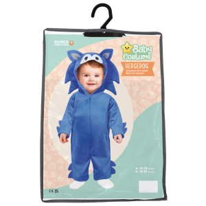 COSTUME RICCIO BLU BABY TUTA CON CAPPUCCIO TRAVESTIMENTO CARNEVALE COSPLAY SONIC FESTE IN MASCHERA - 7621