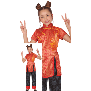COSTUME TRADIZIONALE CINESE ORIENTALE TRAVESTIMENTO CARNEVALE COSPLAY FESTE IN MASCHERA - 7851