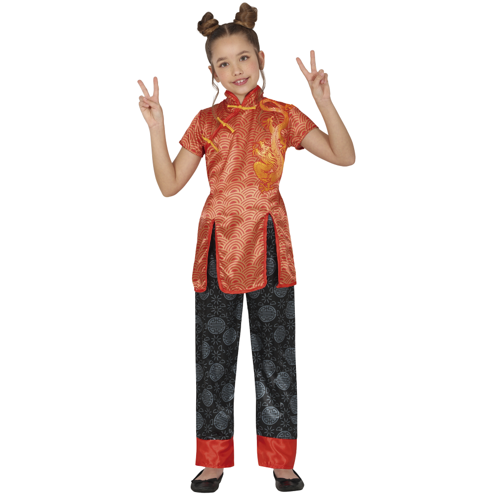 COSTUME TRADIZIONALE CINESE ORIENTALE TRAVESTIMENTO CARNEVALE COSPLAY FESTE IN MASCHERA - 7851