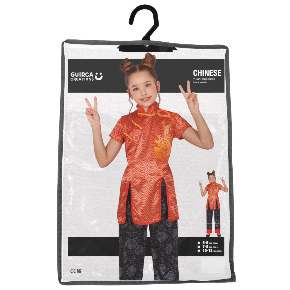COSTUME TRADIZIONALE CINESE ORIENTALE TRAVESTIMENTO CARNEVALE COSPLAY FESTE IN MASCHERA - 7851