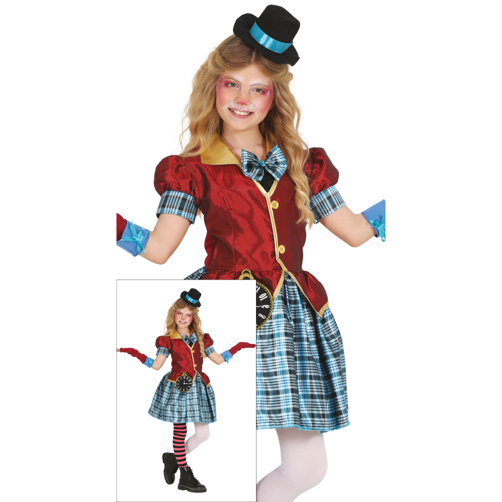 COSTUME CAPPELLAIA MATTA TRAVESTIMENTO PAESE DELLE MERAVIGLIE CARNEVALE COSPLAY FESTE IN MASCHERA - 7876