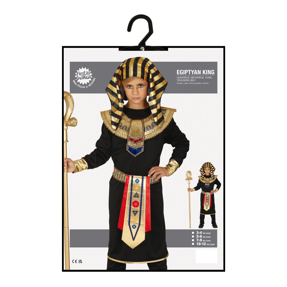COSTUME RE EGIZIANO TRAVESTIMENTO CARNEVALE COSPLAY EGITTO  FESTE IN MASCHERA - 8355