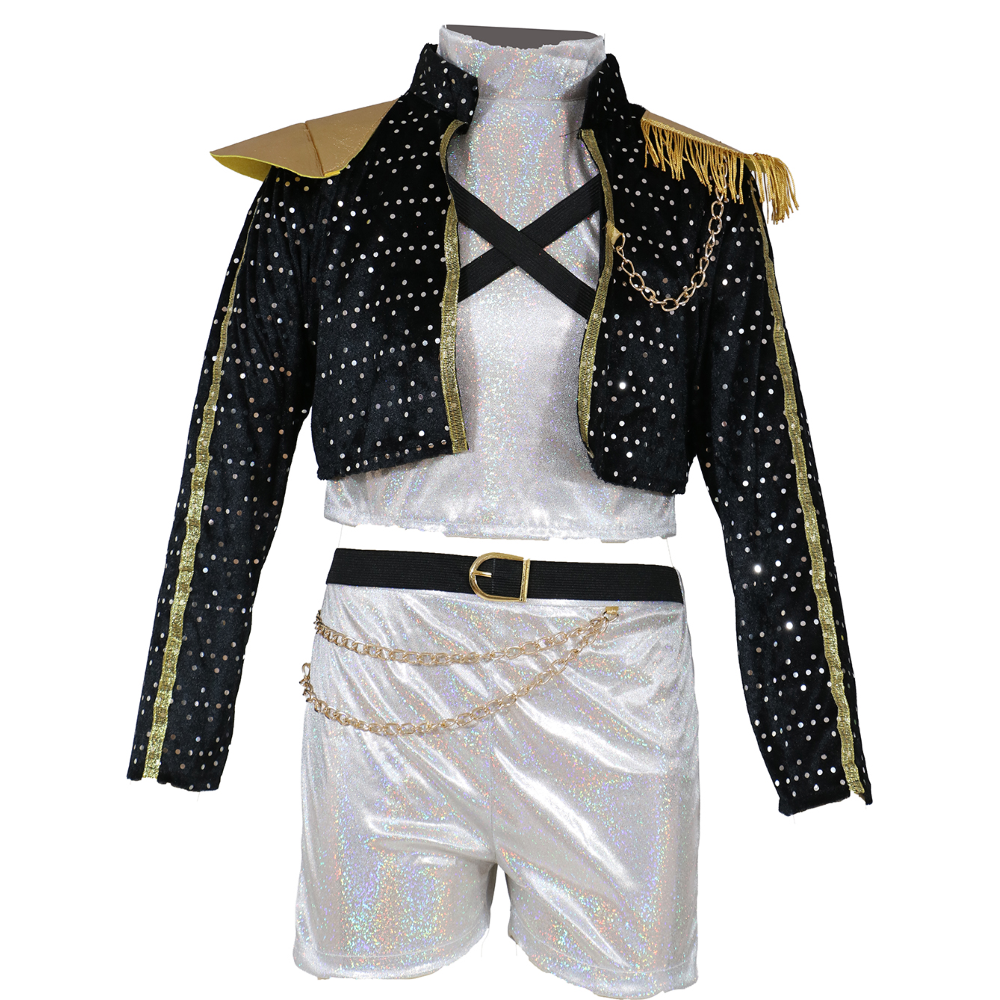 COSTUME K-POP STAR SILVER LEADER TRAVESTIMENTO CARNEVALE COSPLAY RUMI HUNTRIX IDOL GOLDEN - 8910